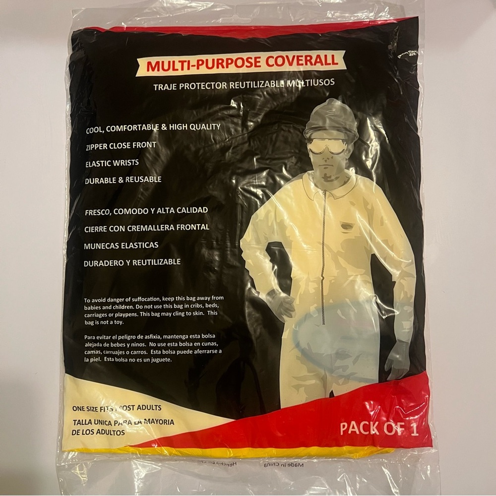 🆕Multi‑Purpose Disposable Coverall – One Size – New Sealed